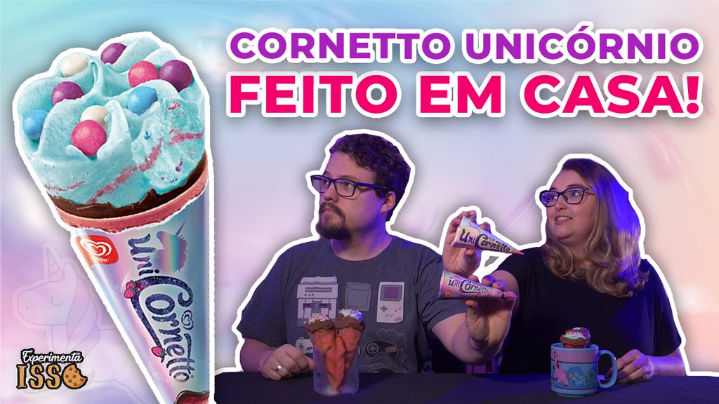 🦄Receita do UniCornetto feito em casa!🦄 (Cornetto Unicórnio caseiro)