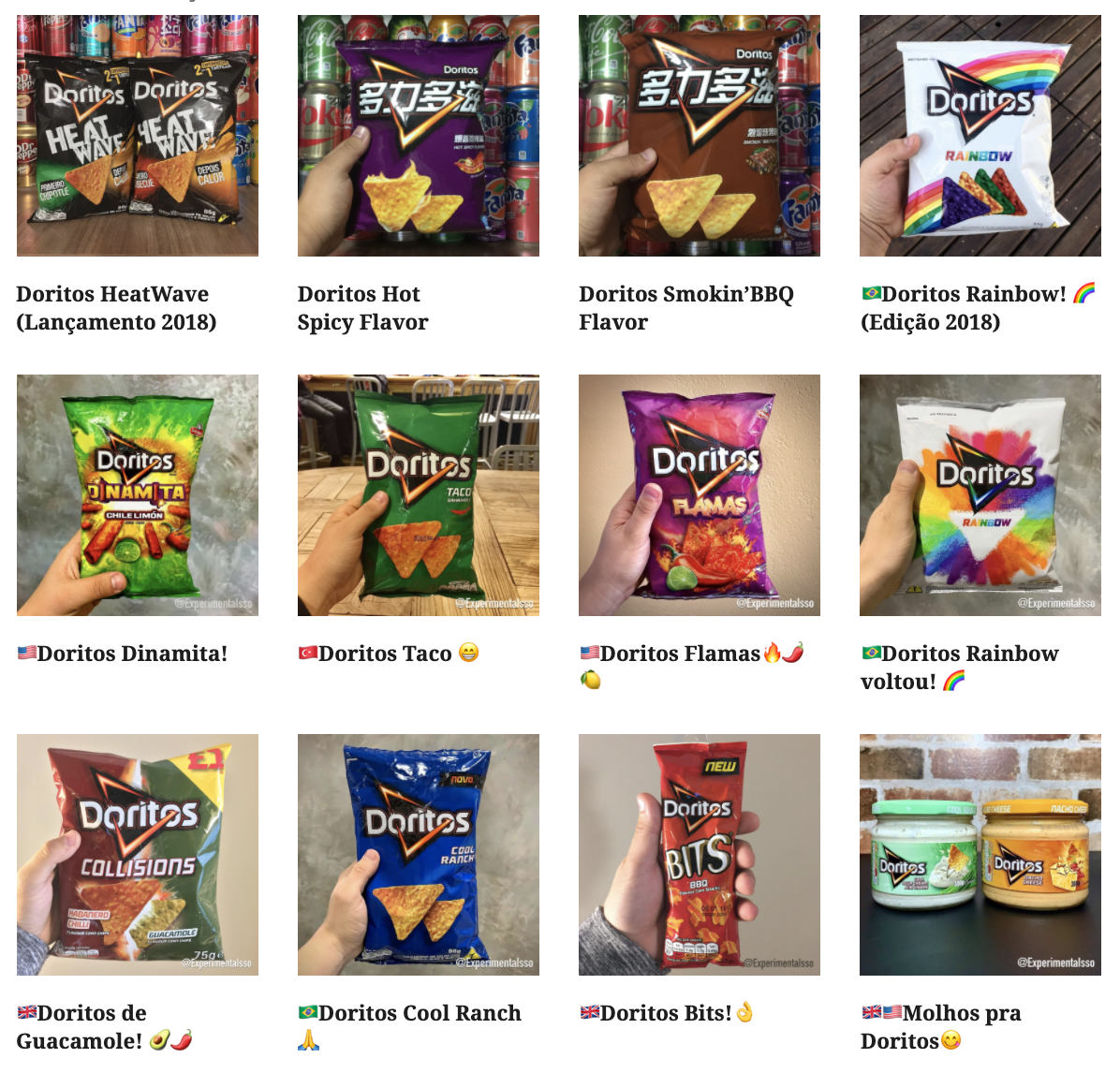 Lista de todos os sabores de Doritos