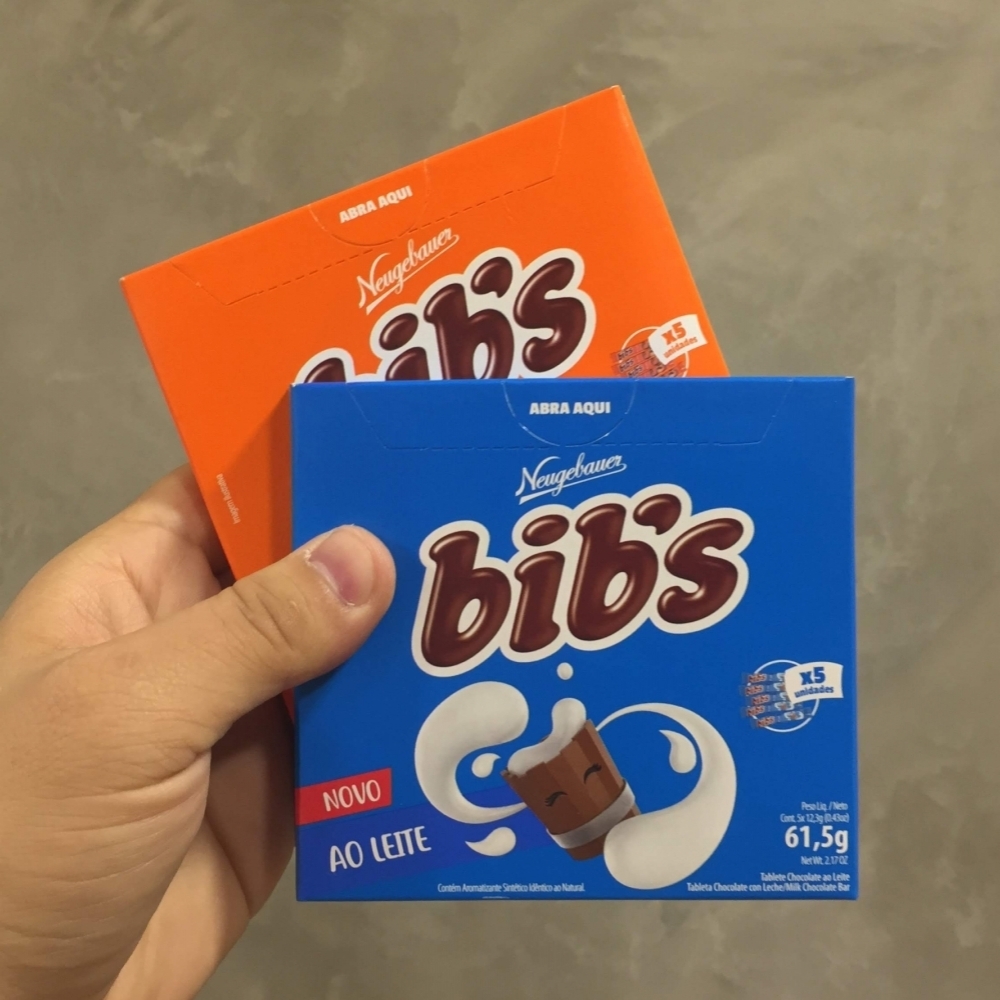 Tabletes Bib’s Ao leite e 40% Cacau (Lançamento 2018)