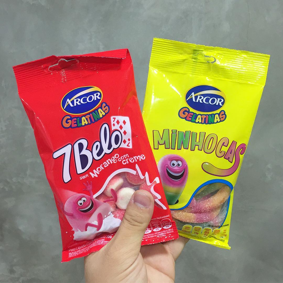 Arcor Gelatinas 7Belo Morango com Creme e Minhocas