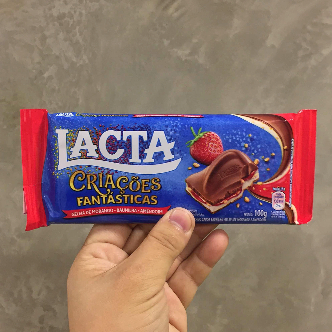 Lacta Criações Fantásticas Geléia de Morango – Baunilha – Amendoim