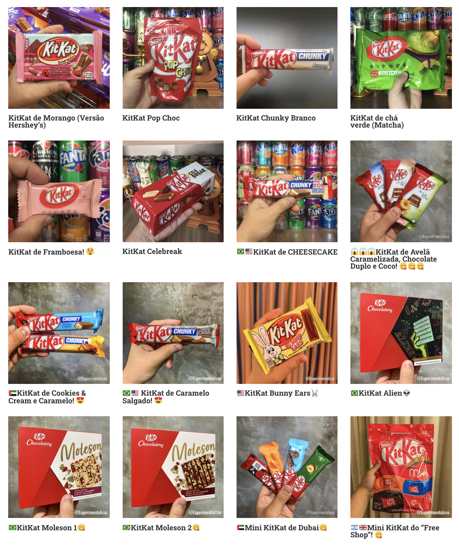🇧🇷Lista de Sabores de KitKat