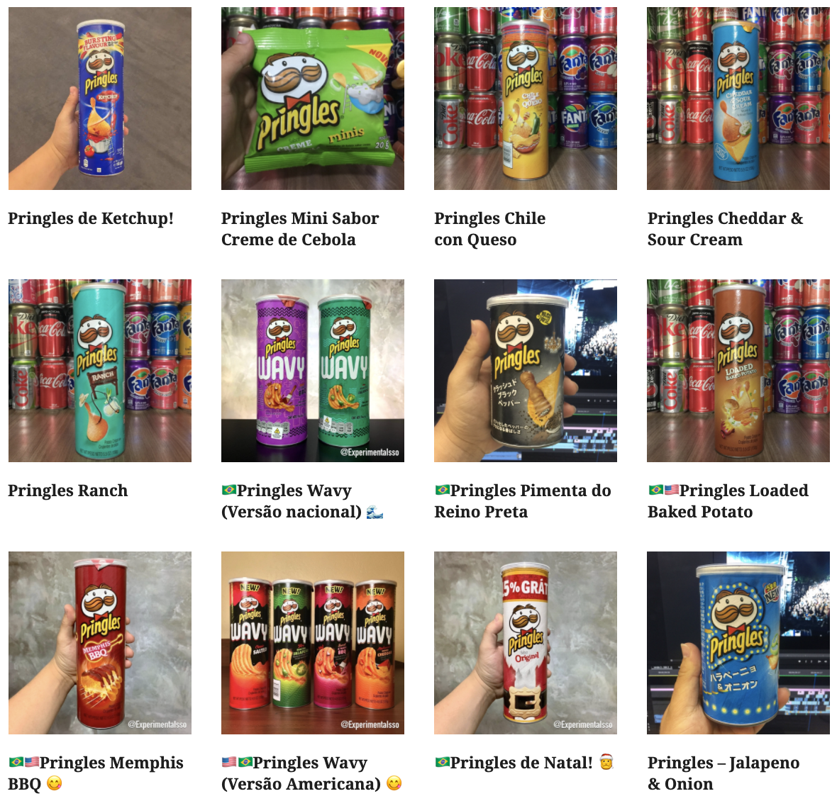 Lista de sabores de Pringles