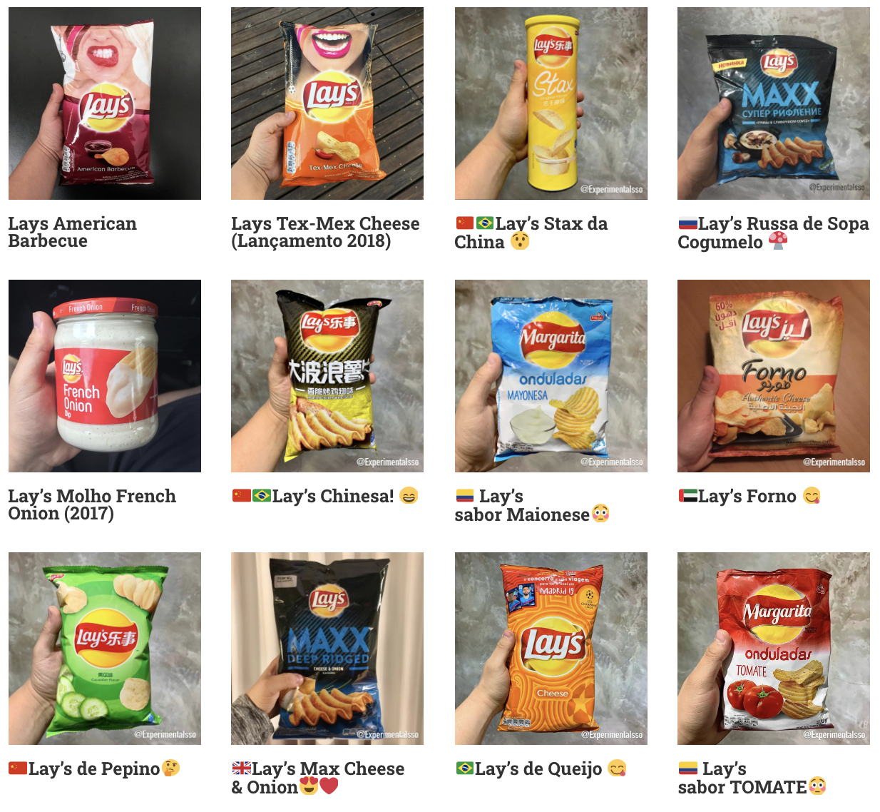 🇧🇷Lista de sabores de Lay’s