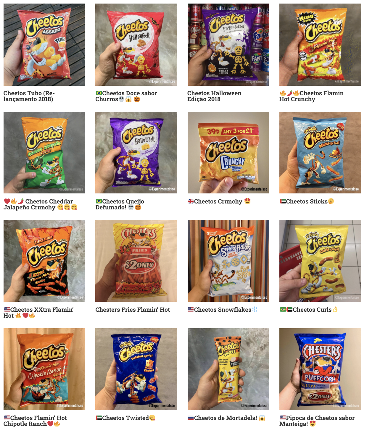 Lista de sabores de Cheetos