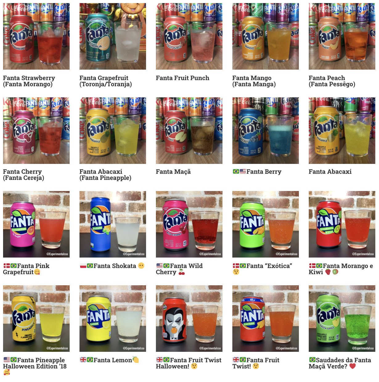 Lista de sabores de Fanta