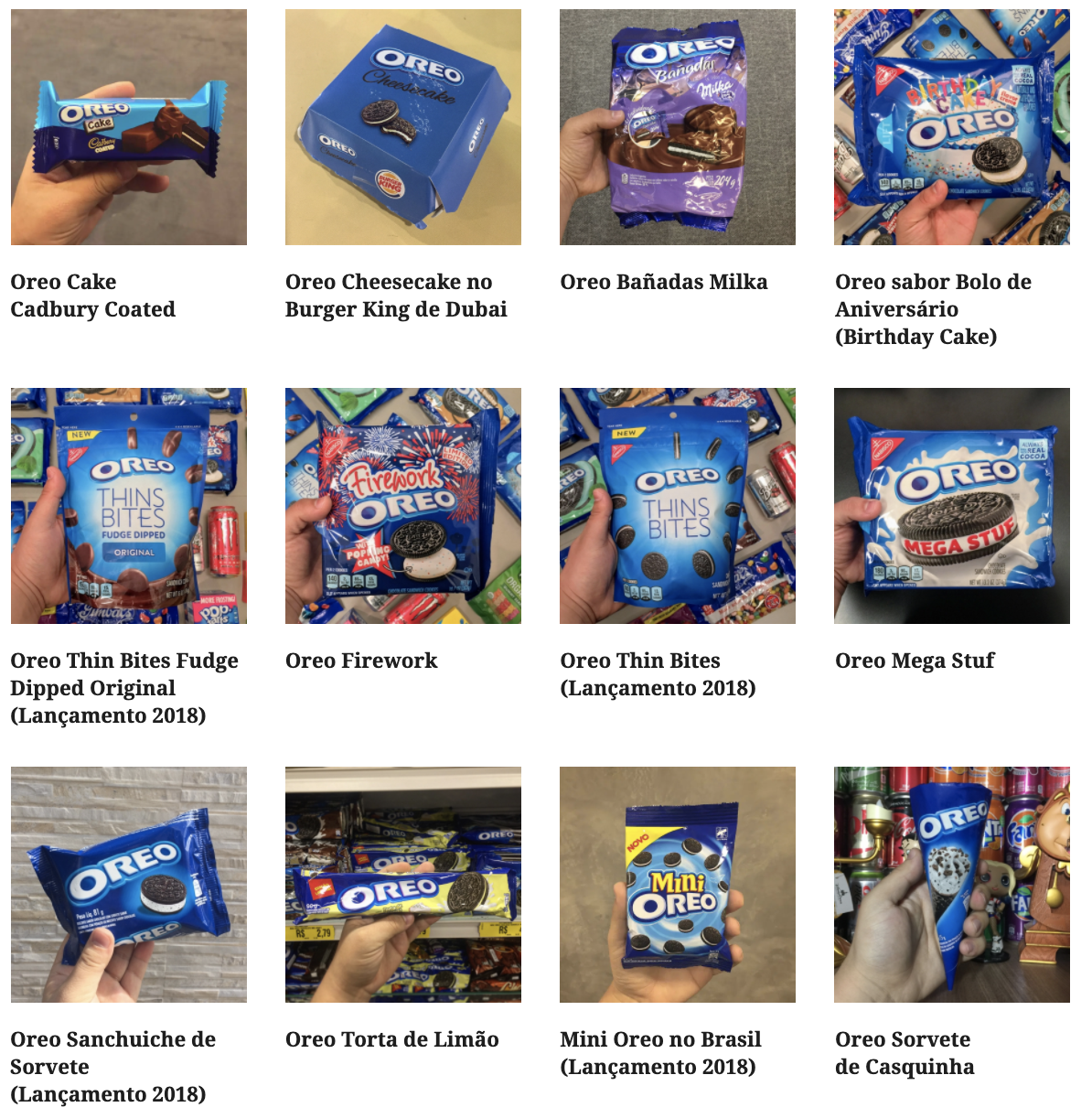🇧🇷Lista de sabores de Oreo
