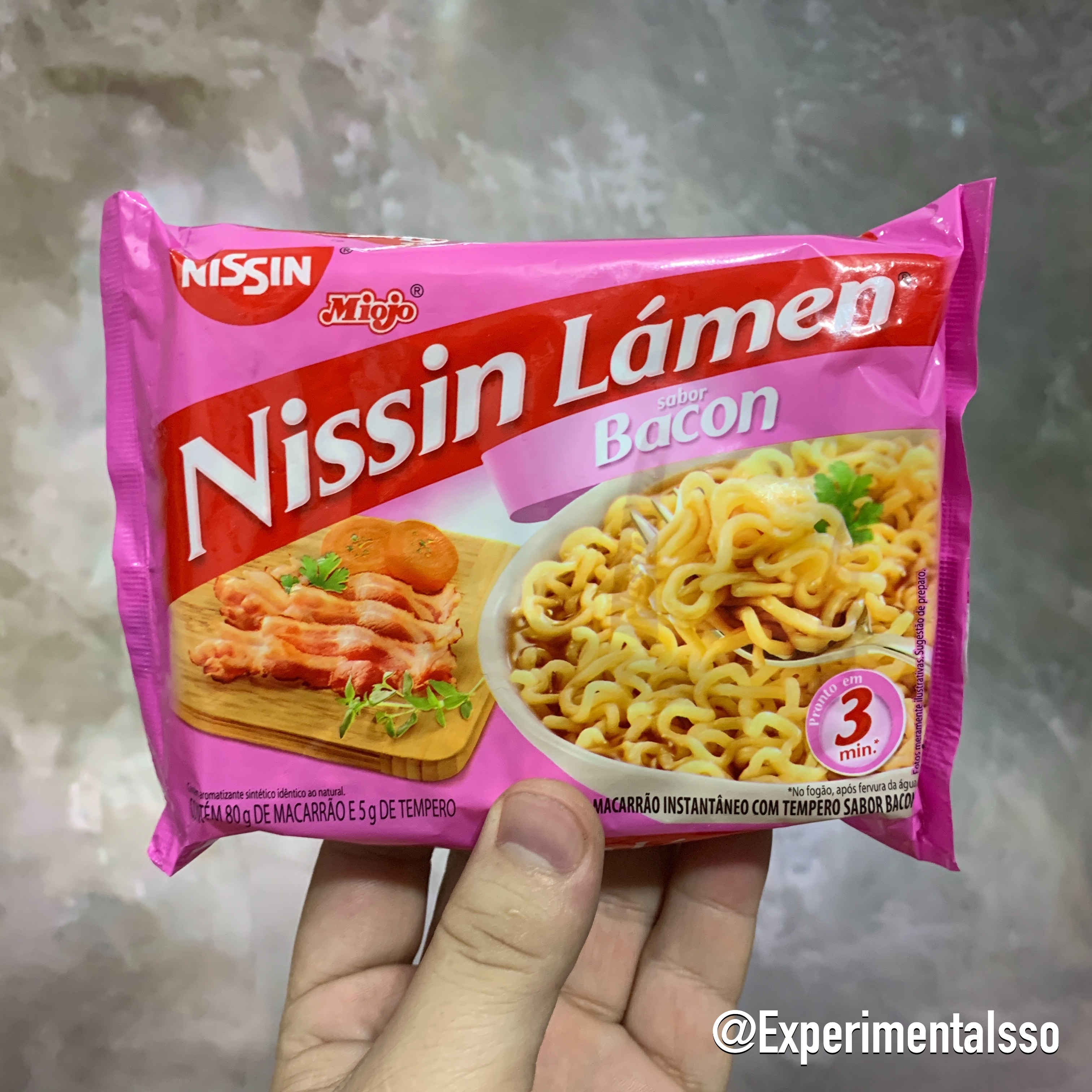 🇧🇷Nissin Miojo Lámen sabor Bacon (Brasil, 2020)