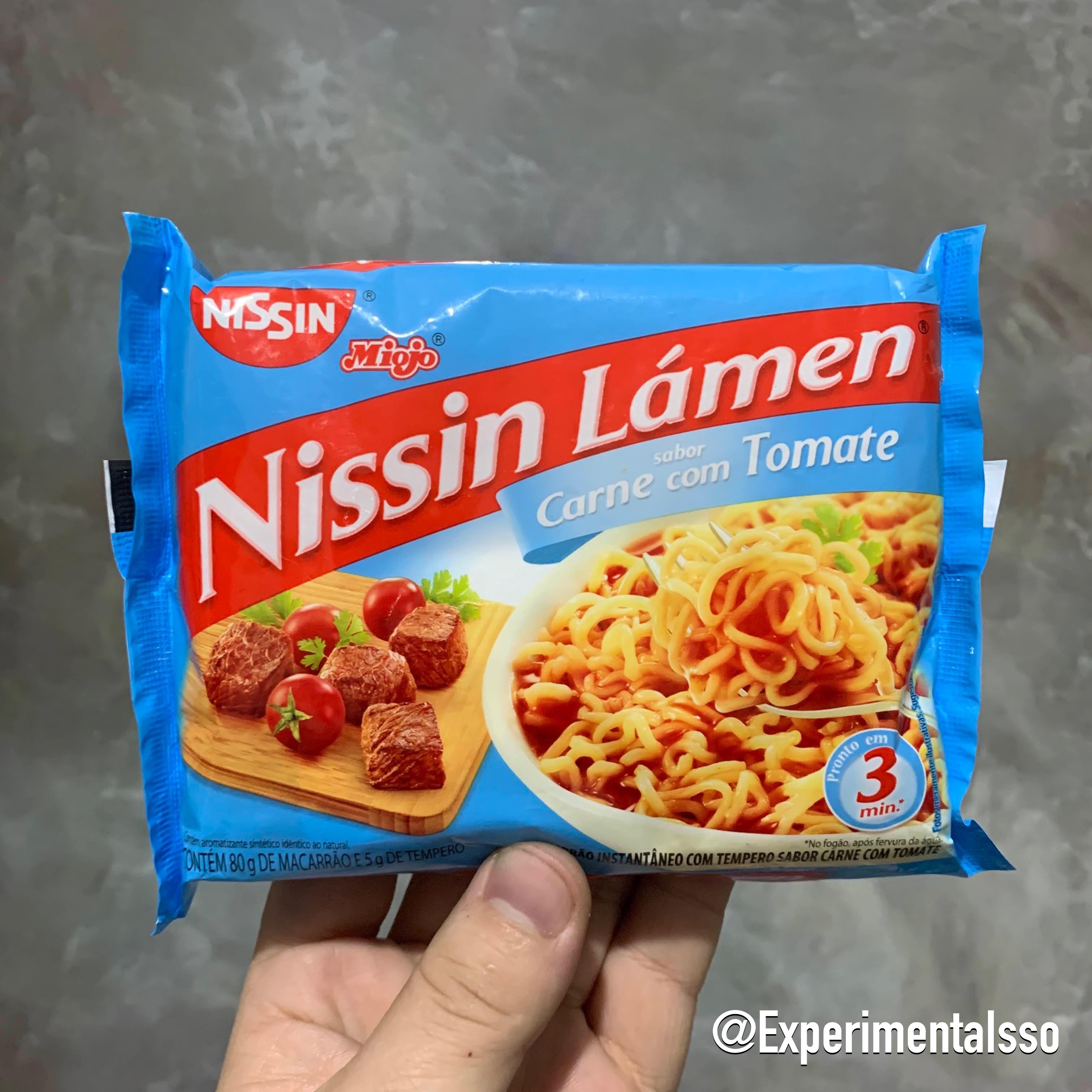 🇧🇷Nissin Miojo Lámen sabor Carne com Tomate (Brasil, 2020)