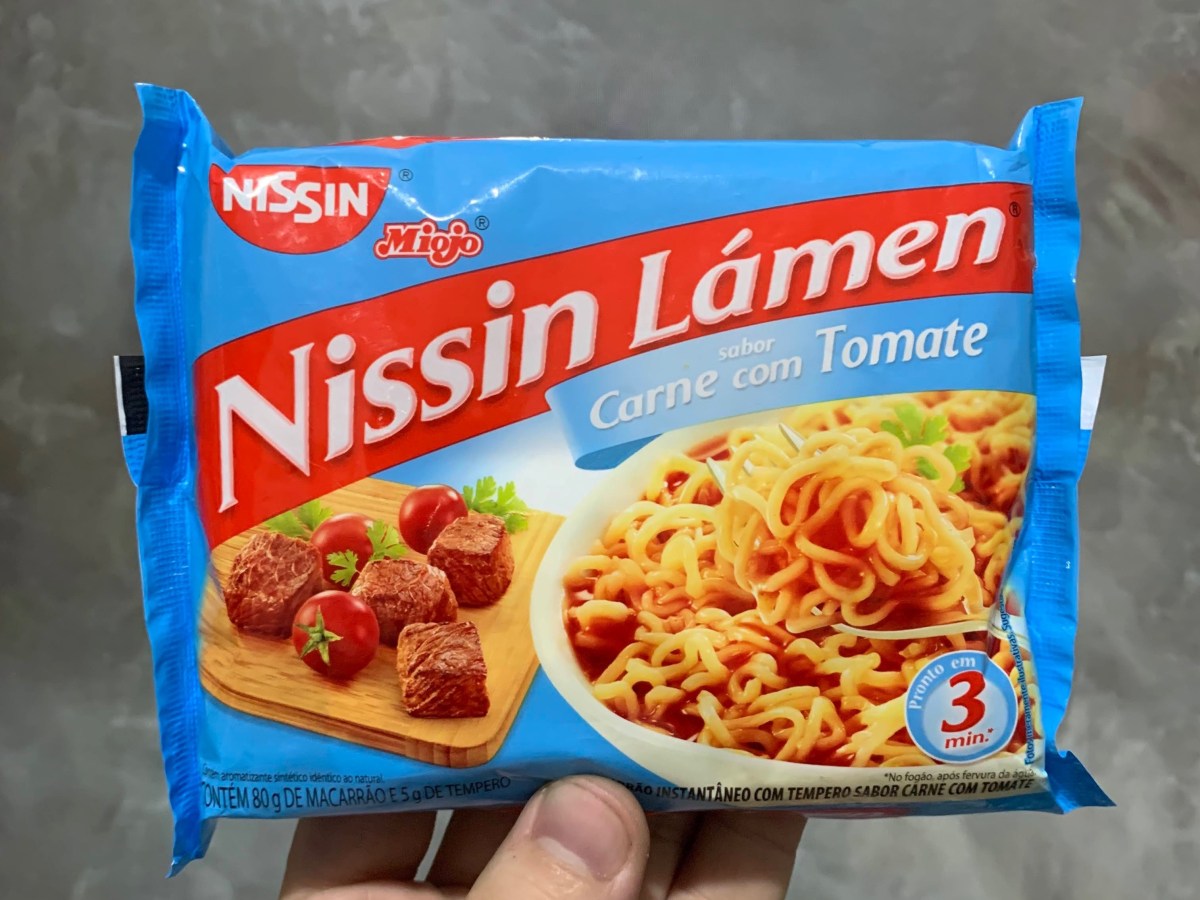 🇧🇷Nissin Miojo Lámen sabor Carne com Tomate (Brasil, 2020)