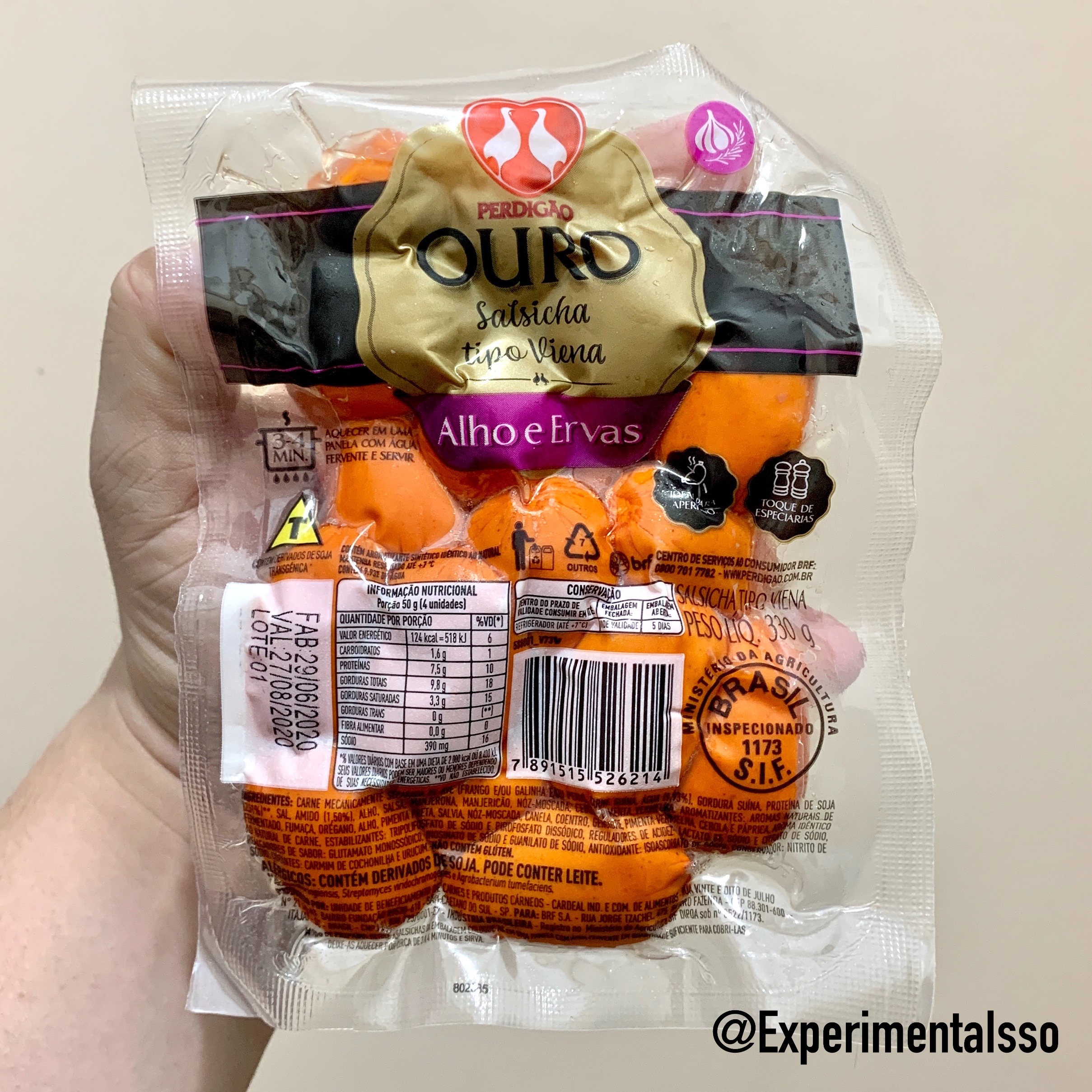 🇧🇷Perdigão Ouro Salsicha Viena Alho e Ervas