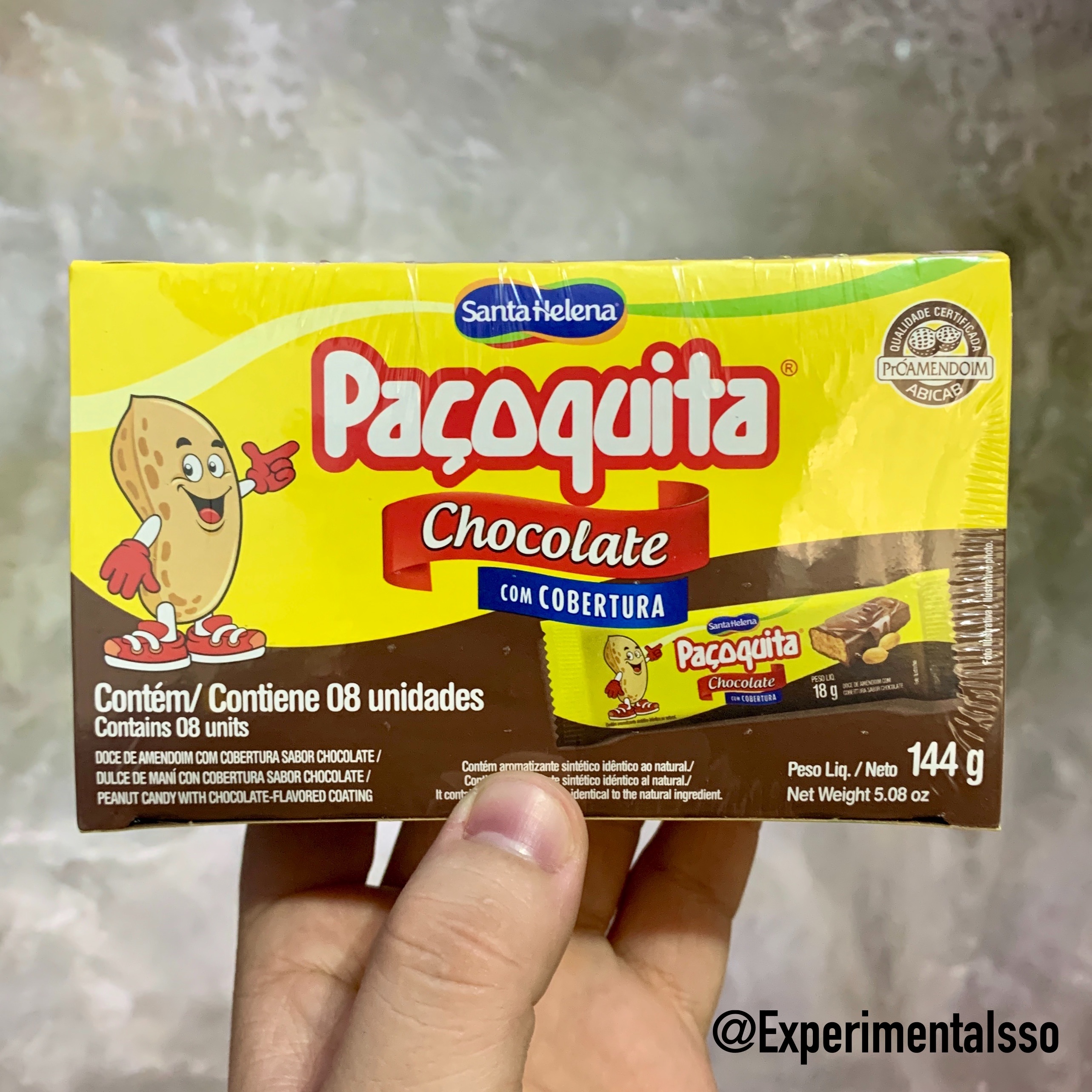 Paçoquita coberta com chocolate!