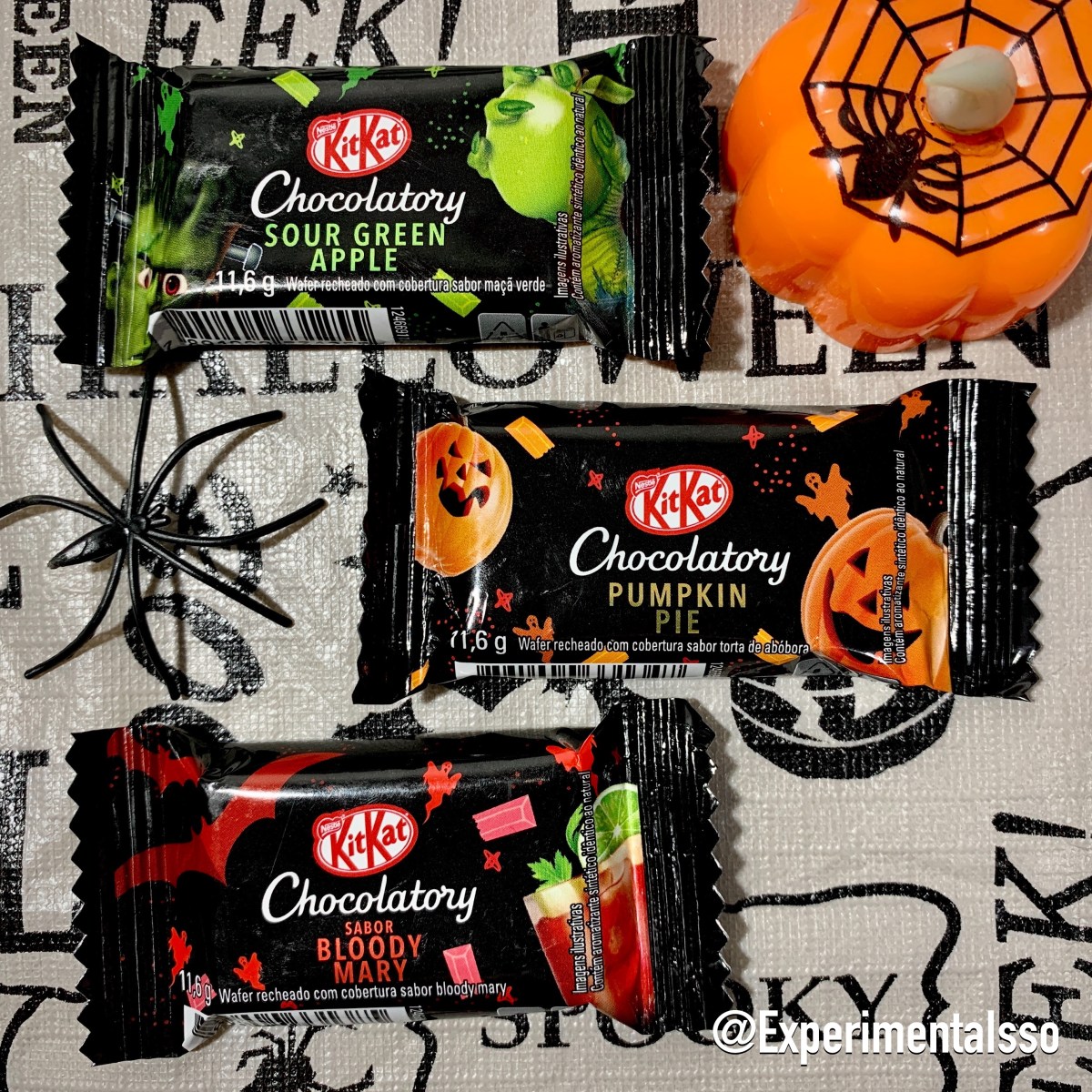 🇧🇷KitKat Chocolatory Halloween (Pumpkin Pie, Bloody Mary e Sour Green Apple)