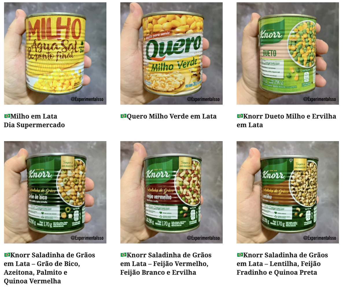 🇧🇷Lista de alimentos em conserva e enlatados do Brasil