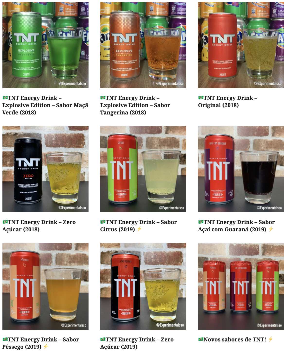 🇧🇷Lista de sabores de TNT Energy Drink