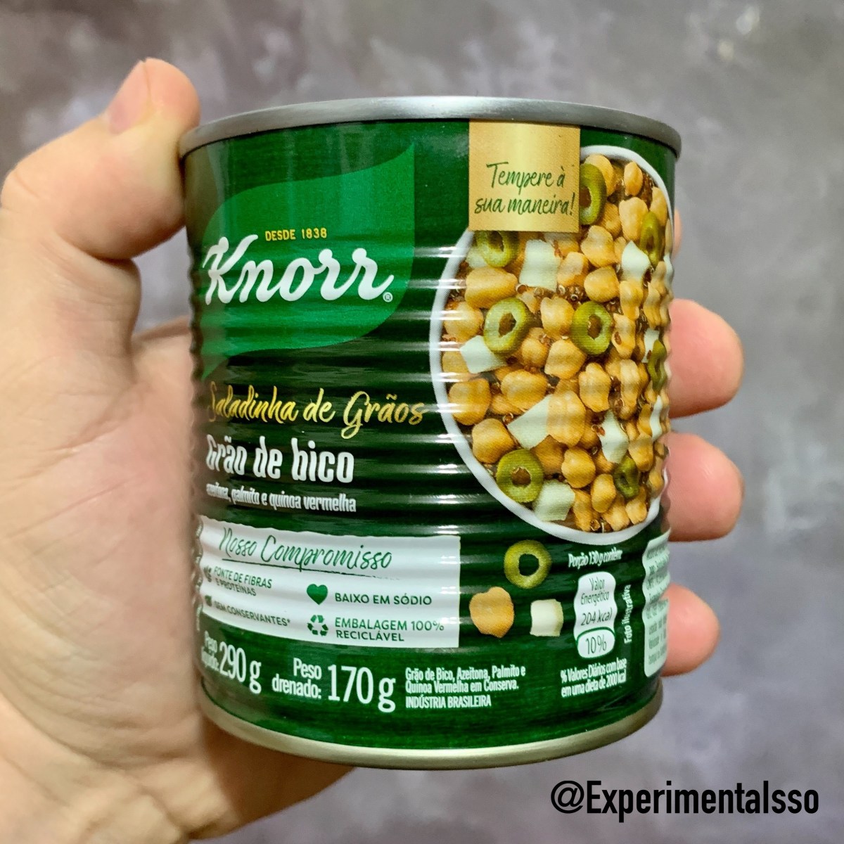 🇧🇷Knorr Saladinha de Grãos em Lata – Grão de Bico, Azeitona, Palmito e Quinoa Vermelha