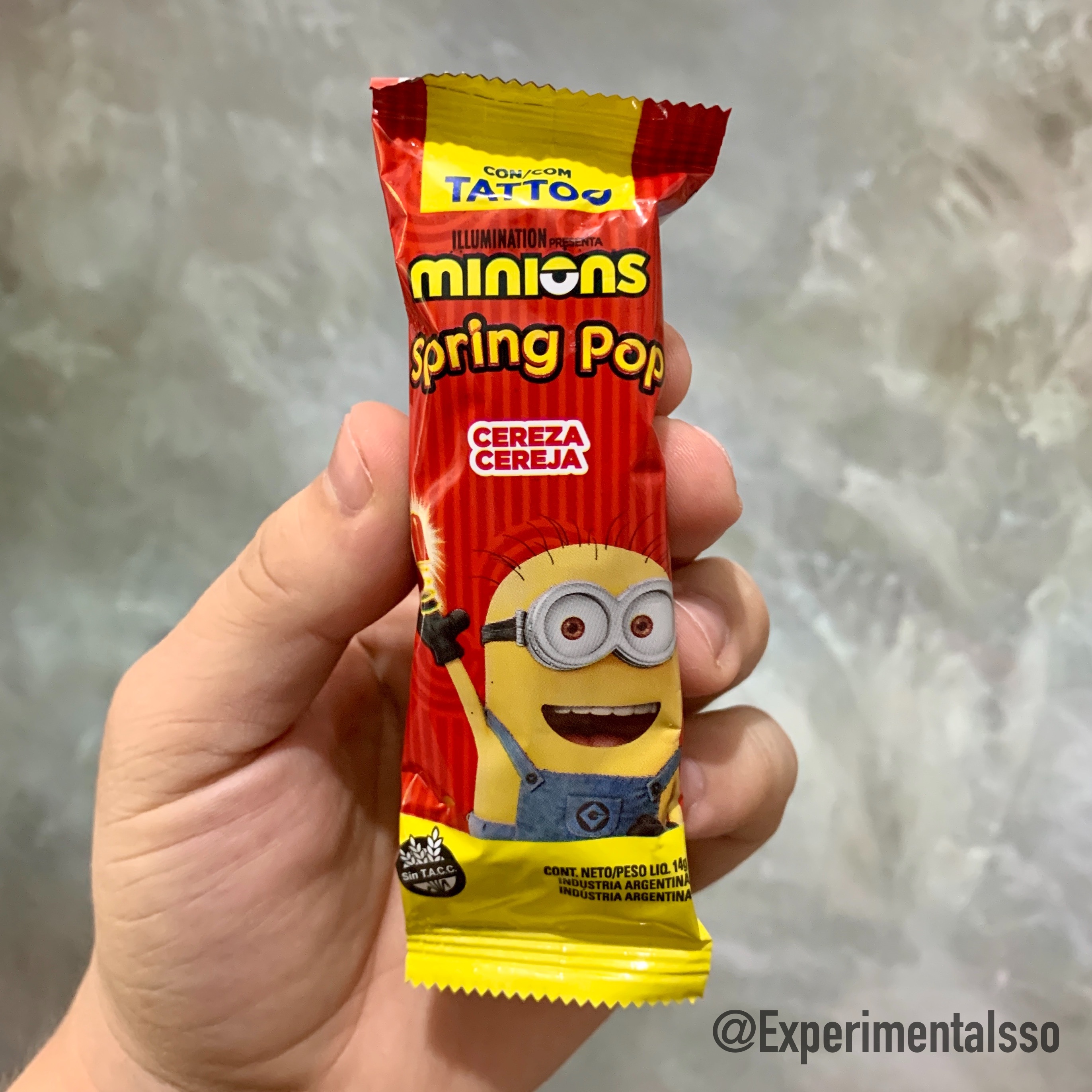 🇧🇷Spring Pop – Minions Tattoo (Pirulito surpresa sabor Cereja)