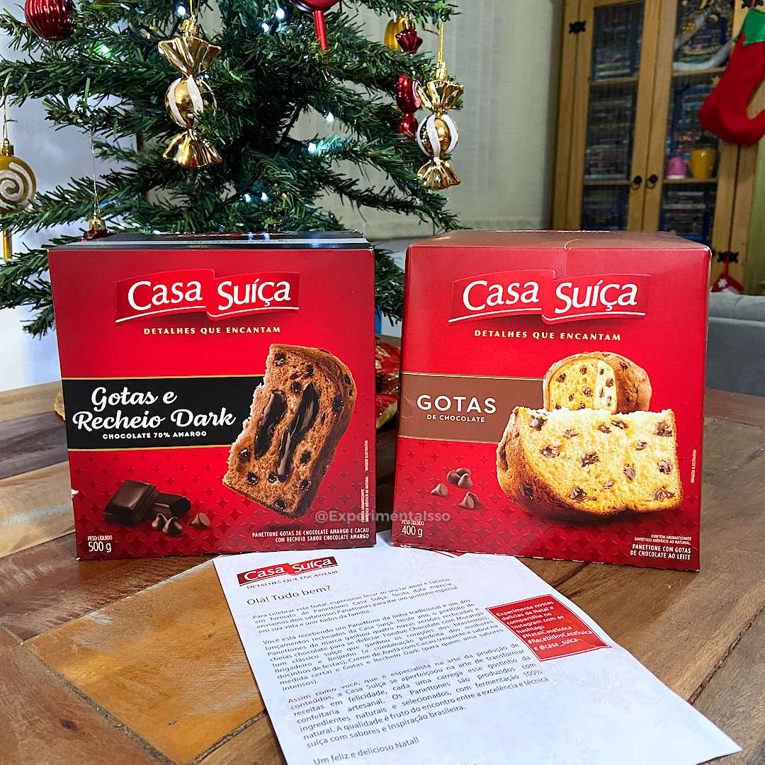 Recebidos Casa Suíça Panettone com Recheio Dark e Gotas de Chocolate