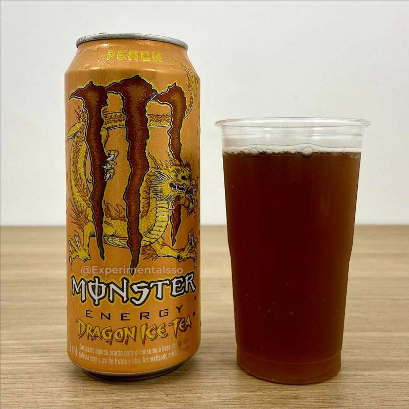 Monster Dragon Ice Tea Peach (chá preto com suco de pêssego)
