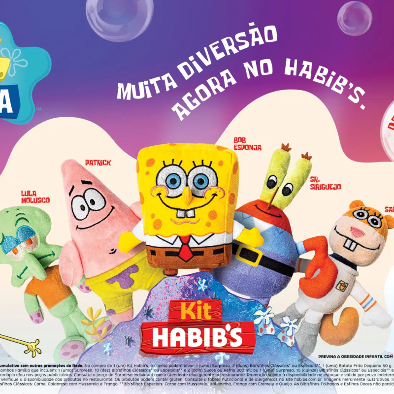 Bob Esponja e Amigos no Habib’s: Garanta Sua Pelúcia!