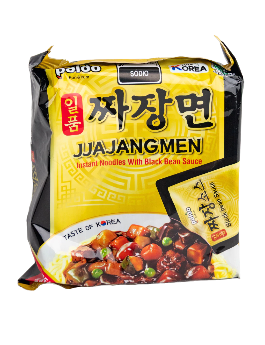 Paldo Jjajangmen macarrão instantâneo coreano com molho de feijão preto