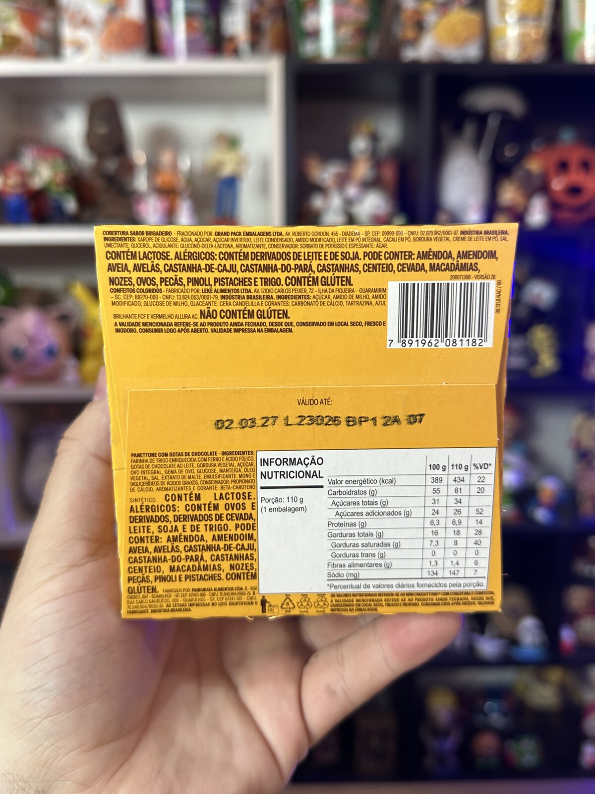 Ingredientes e tabela nutricional do Mini Chocottone Toy Story Bauducco 2026