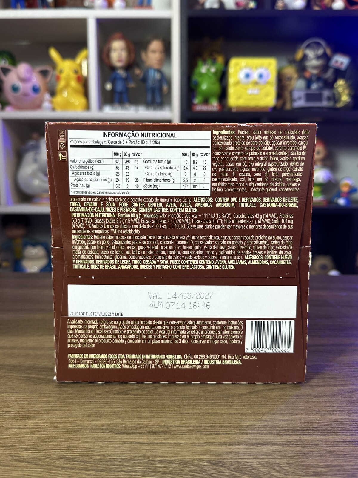 Ingredientes e tabela nutricional do Panettone Mousse de Chocolate Santa Edwiges 2026