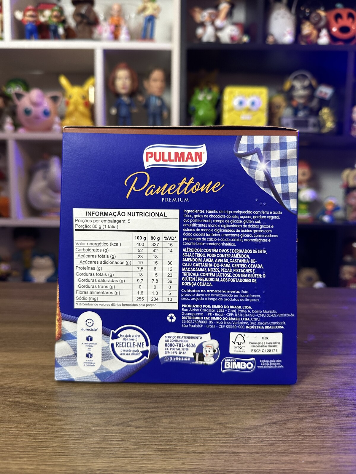 Ingredientes e tabela nutricional do Panettone Pullman Premium Gotas de Chocolate 2026