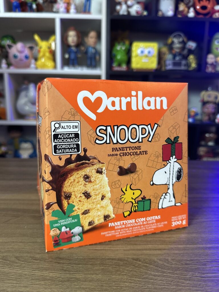 Panettone Snoopy Marilan traz miniatura colecionável no Natal 2026